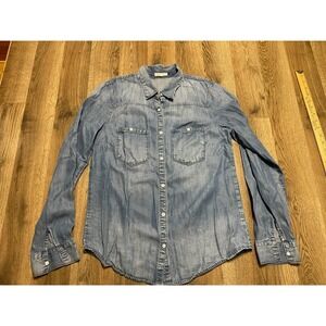 Maurices Shirt, Women's Size Small, Blue, Jean, Button Up, Long Sleeve